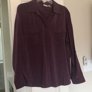 Maroon Button-Down Top
